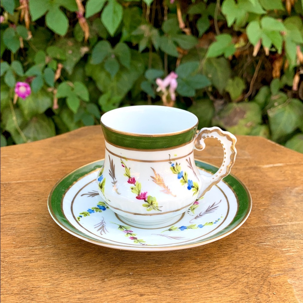 SOLD Vintag Limoges Demitasse Teacup Saucer